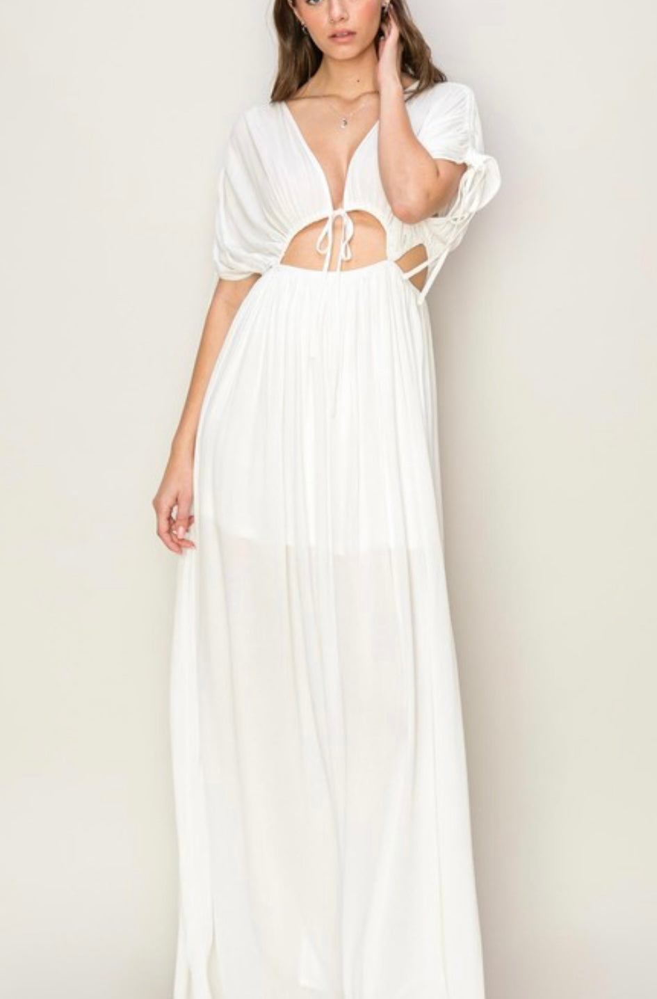 White long maxi dress