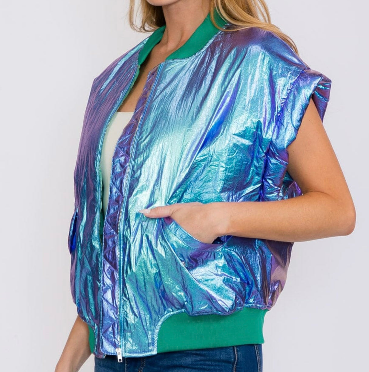 Metallic Blue Vest