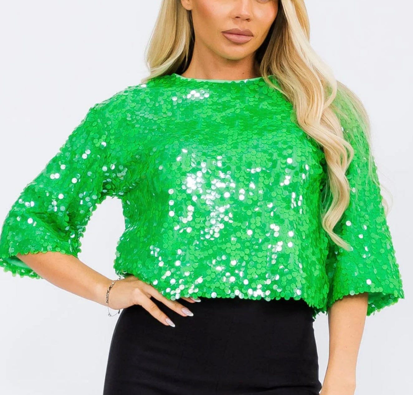 Green Sequin Top