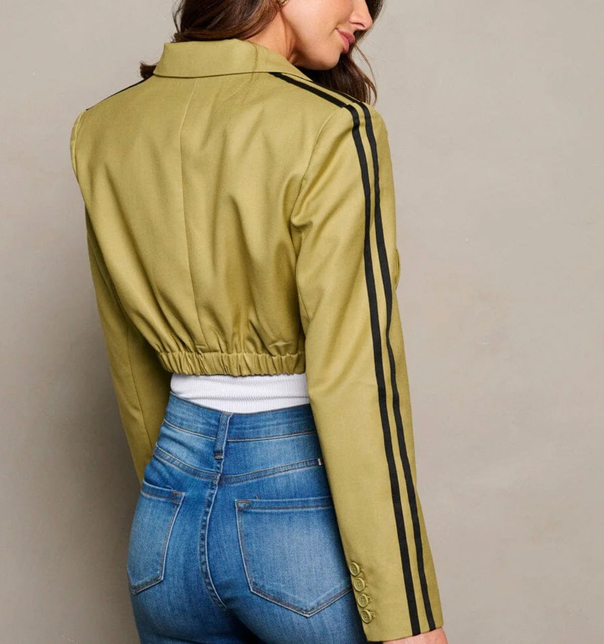 Stripe cropped jacket