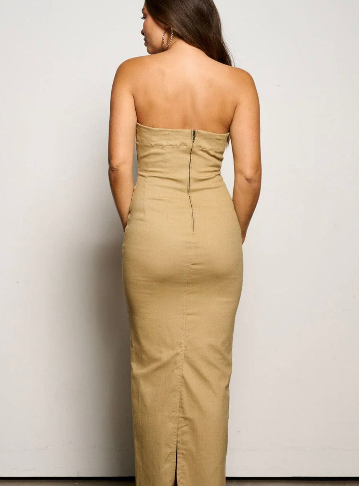 Khaki tube dress