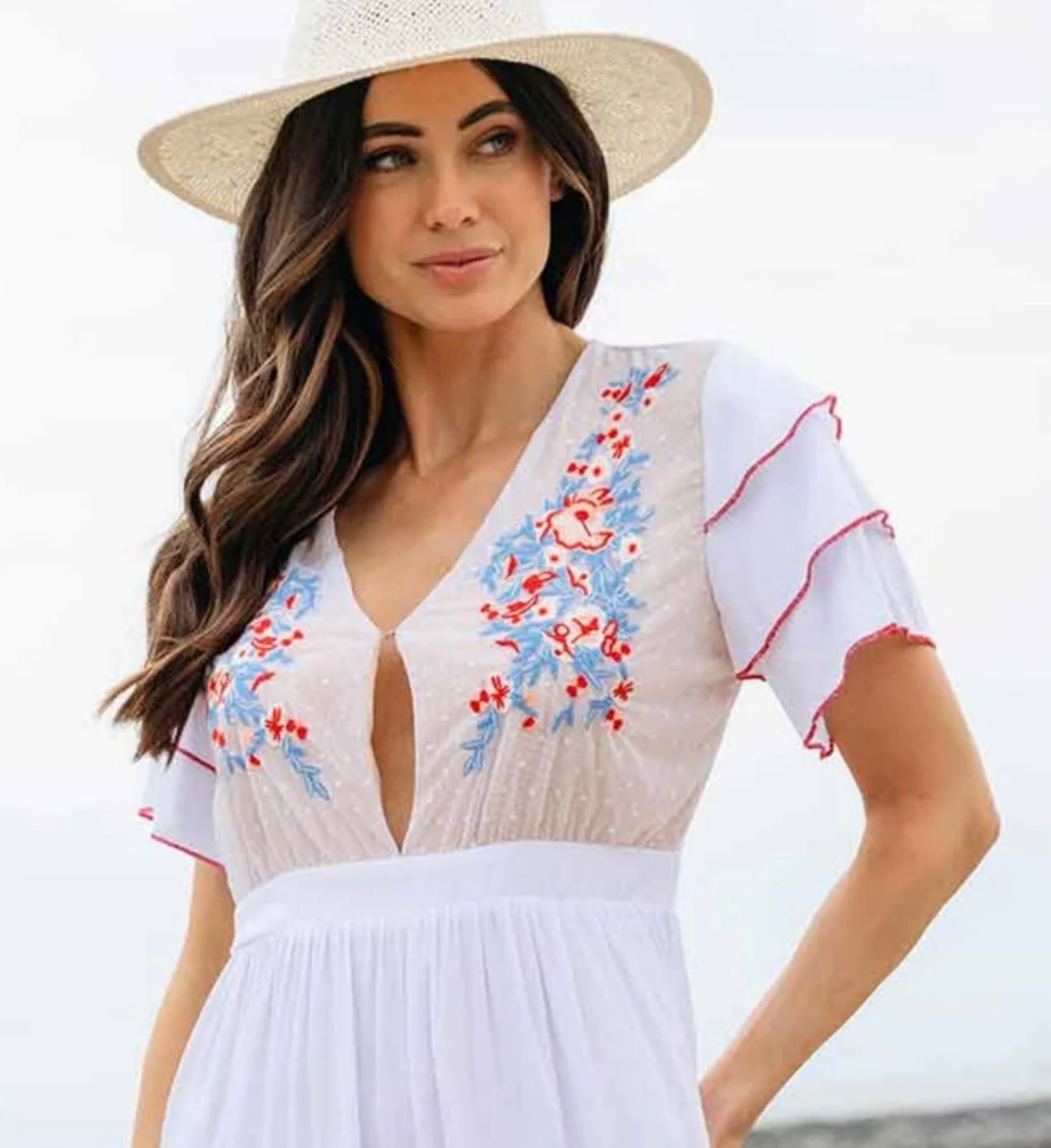 White boho maxi dress