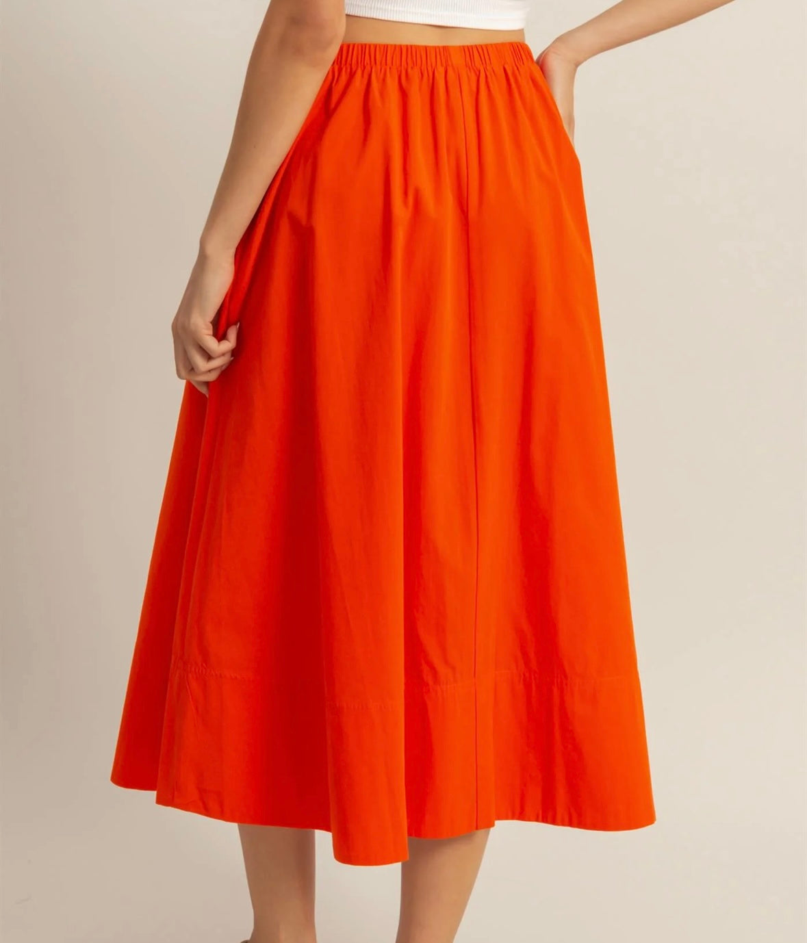 Long cotton skirt with pockets