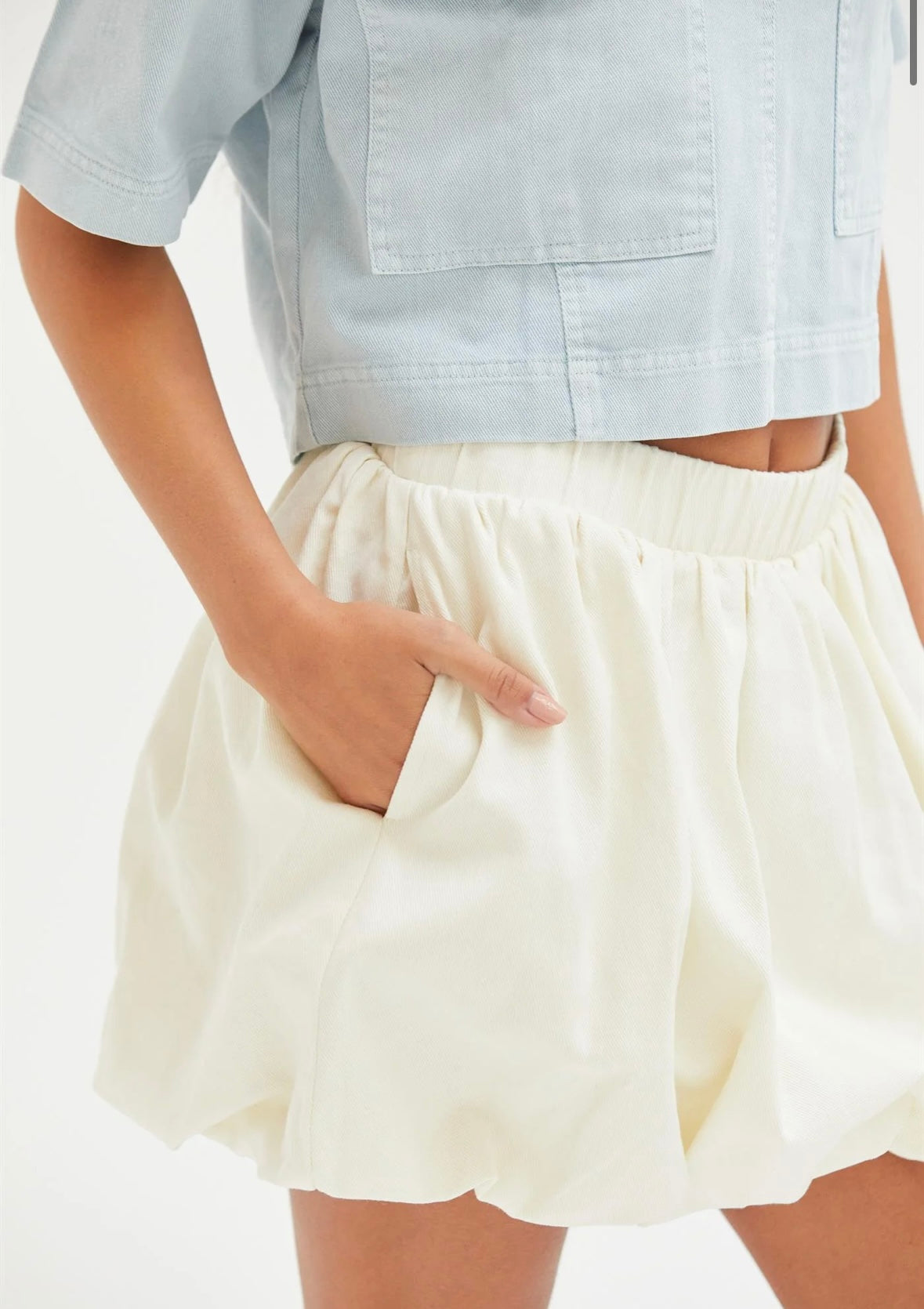 Denim Puff Skirt