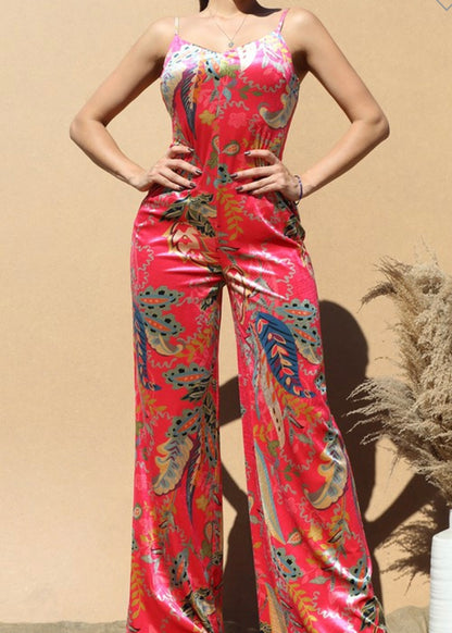 Velvet Print Jumpsuit